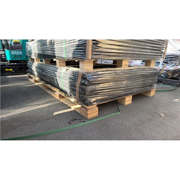 PALLET OF 15- 4'W X 8'L BLACK INDUSTRIAL HIGH-DENSITY POLYETHYLENE GROUND PROTECTION MATS &