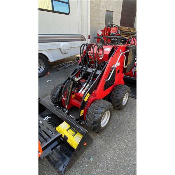 SDLOOL SL323WJ RED 420CC GAS POWERED MINI STAND ON SKID STEER LOADER WITH 42"W BUCKET *MEETS