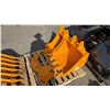 Image 2 : GIYI YELLOW 3PC EXCAVATOR ATTACHMENTS- 24" DIGGING BUCKET, 12" DIGGING BUCKET & RIPPER