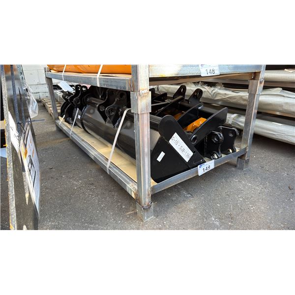 GIYI 8 PC MINI EXCAVATOR ATTACHMENT SET- 200MM BUCKET, QUICK HITCH, 800MM BUCKET, GRABBER, 20CM