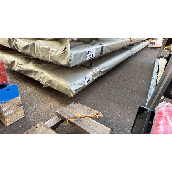 STACK OF 100 SKLP WHITE 10'L X 3' 2"W INDUSTRIAL CORRUGATED METAL ROOF / WALL SHEETING