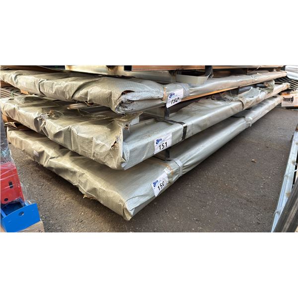 STACK OF 100 SKLP WHITE 10'L X 3' 2"W INDUSTRIAL CORRUGATED METAL ROOF / WALL SHEETING