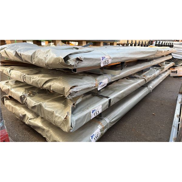 STACK OF 50 SKLP WHITE 10'L X 3' 2"W INDUSTRIAL CORRUGATED METAL ROOF / WALL SHEETING