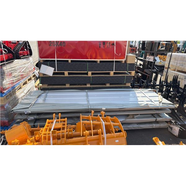 STACK OF 50 SKLP WHITE 10'L X 3' 2"W INDUSTRIAL CORRUGATED METAL ROOF / WALL SHEETING
