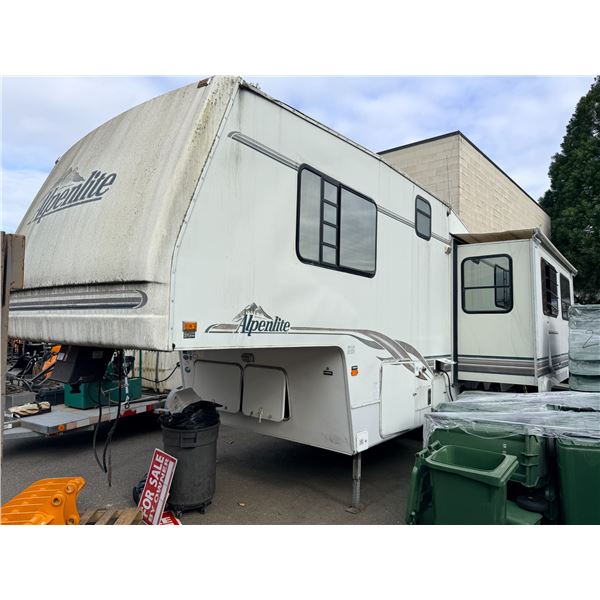 1997 ALPENLITE AFS 29'RK 5TH WHEEL TRAVEL TRAILER, WHITE, VIN 1W53ATN20VY027587,