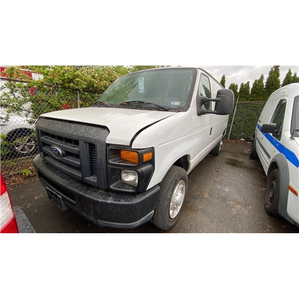 2009 FORD E150 FLEX FUEL, 3DR VAN, WHITE, VIN 1FTNE14W29DA00292,