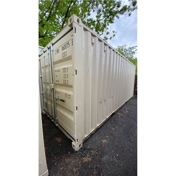 BEIGE 20' 67,200 MAX CAPACITY INDUSTRIAL TRANSPORT CONTAINER WITH DUAL SWING REAR DOORS