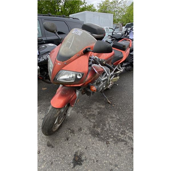 2003 SUZUKI SV OPEN MOTORCYCLE, RED, VIN JS1VP53A932101818,