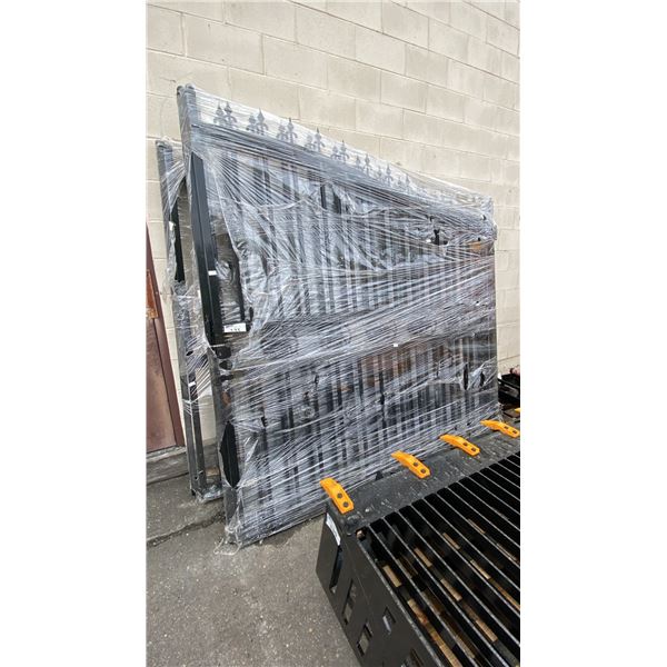 PAIR OF BLACK METAL DRIVEWAY GATES APPROX 82"L X 89"H EACH