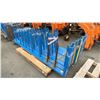 Image 1 : PALLET OF BLUE INDUSTRIAL METAL WALL/FLOOR MOUNT MATERIAL RACKS APPROX 8'3L