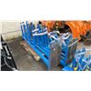Image 1 : PALLET OF ASSORTED SIZED BLUE INDUSTRIAL METAL WALL/FLOOR MOUNT MATERIAL RACKS