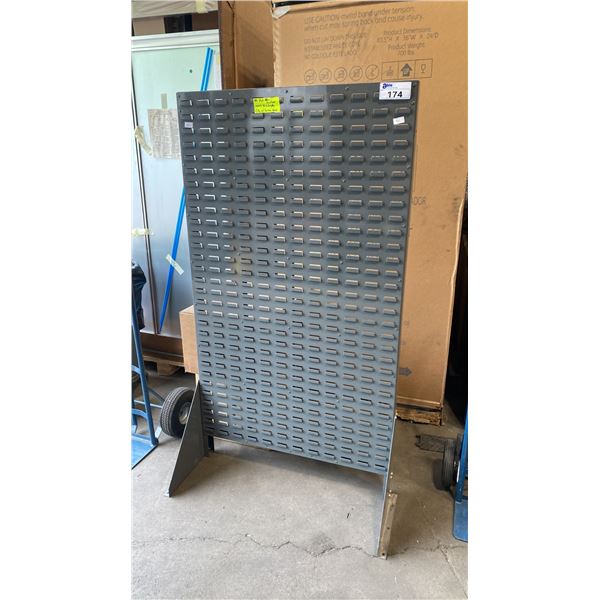 GREY 36"W X 66"H INDUSTRIAL PARTS BIN SORTING RACK WITH 2 BOXES OF ASSORTED PLASTIC PARTS BINS