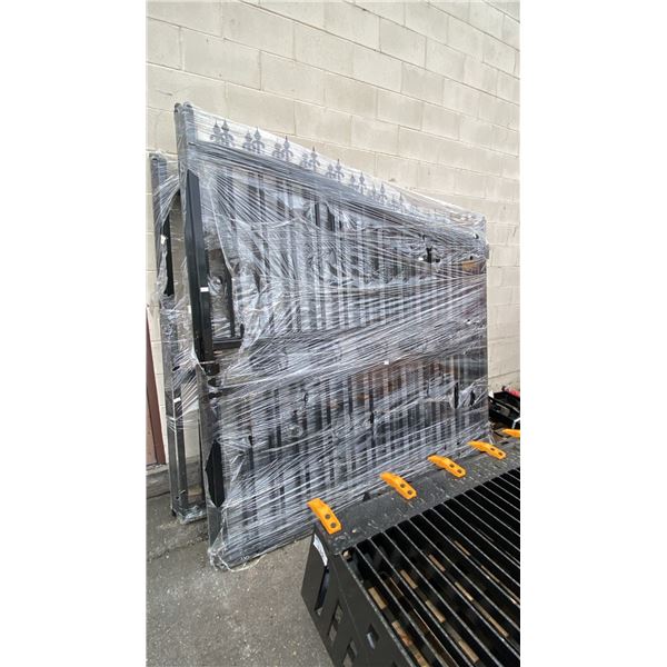 PAIR OF BLACK METAL DRIVEWAY GATES APPROX 82"L X 89"H EACH