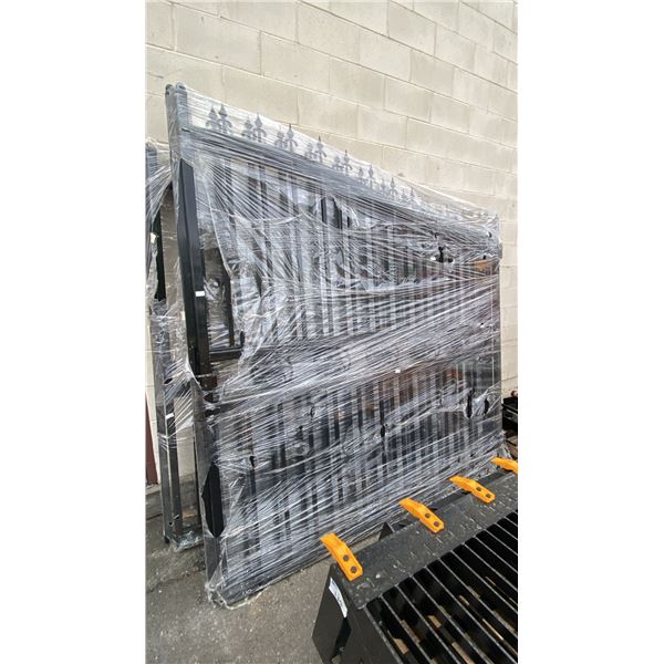 PAIR OF BLACK METAL DRIVEWAY GATES APPROX 82"L X 89"H EACH