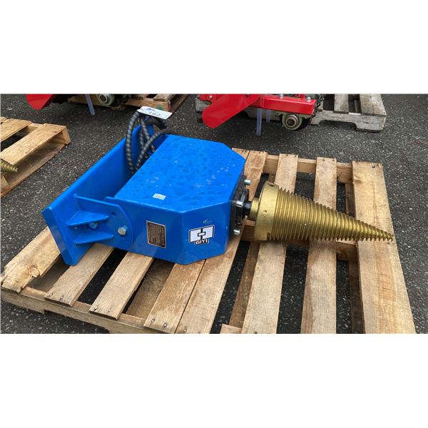 GIYI GY-WS43 BLUE MINI SKID STEER LOG SPLITTER ATTACHMENT