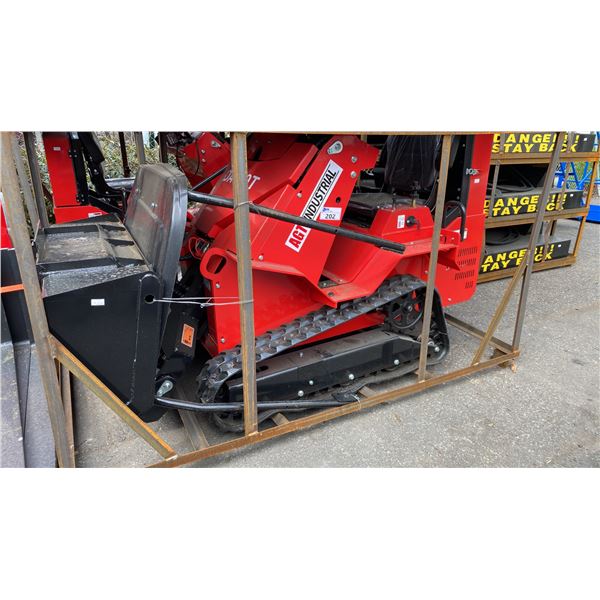 AGT INDUSTRIAL SDA-140T RED GAS POWERED RIDE ON MINI SKID STEER WITH ATTACHED 44"W