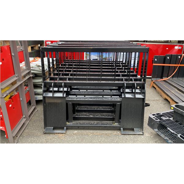 MOWER KING SKID STEER PALLET FORK ATTACHMENT - INCLUDES RACK & PAIR OF 48"L FORKS