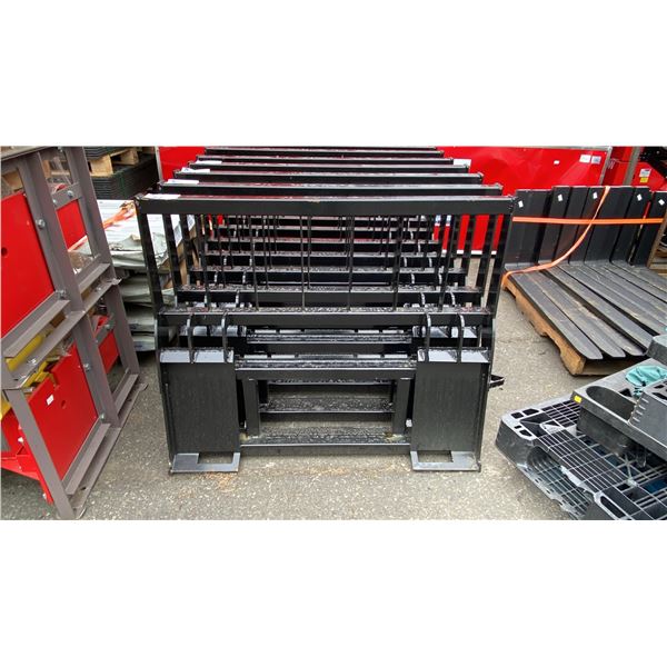 MOWER KING SKID STEER PALLET FORK ATTACHMENT - INCLUDES RACK & PAIR OF 48"L FORKS