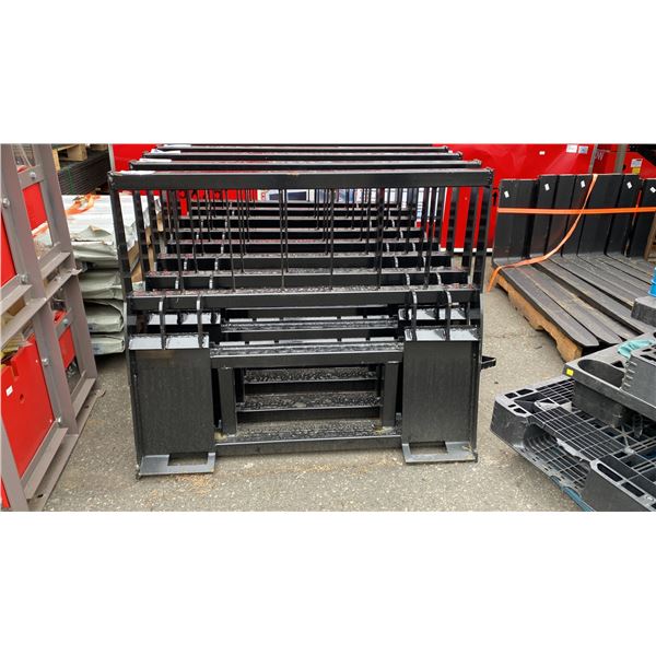 MOWER KING SKID STEER PALLET FORK ATTACHMENT - INCLUDES RACK & PAIR OF 48"L FORKS
