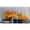 Image 1 : YELLOW MINI EXCAVATOR 8PC ATTACHMENT SET- 3 BUCKETS, AUGER, AUGER ROD, GRABBER, RAKE & RIPPER