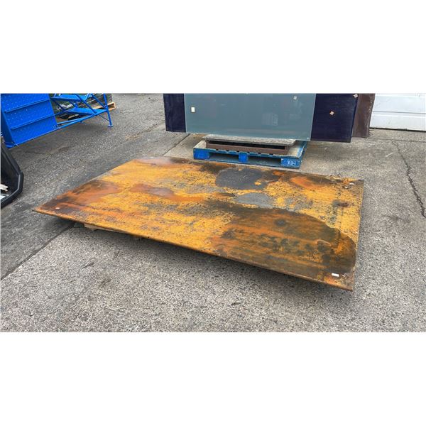 2 SHEETS OF 3/4" THICK 59 1/2" X 94 1/2" INDUSTRIAL STEEL PLATES *MUST TAKE BOTH*