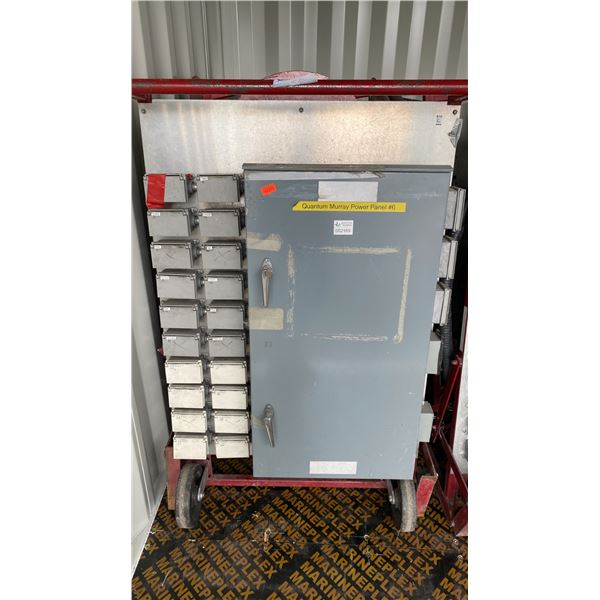 RED HEAVY DUTY INDUSTRIAL MOBILE JOB SITE POWER DISTRIBUTION CENTER *NO CABLE*