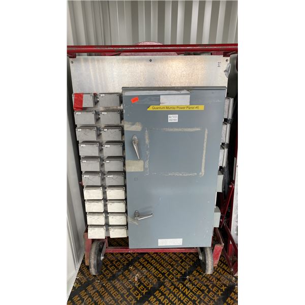 RED HEAVY DUTY INDUSTRIAL MOBILE JOB SITE POWER DISTRIBUTION CENTER *NO CABLE*