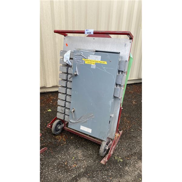 RED HEAVY DUTY INDUSTRIAL MOBILE JOB SITE POWER DISTRIBUTION CENTER *NO CABLE*