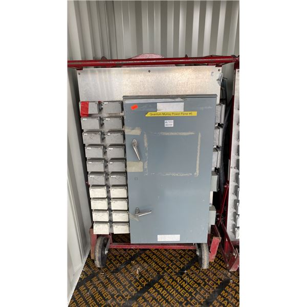 RED HEAVY DUTY INDUSTRIAL MOBILE JOB SITE POWER DISTRIBUTION CENTER *NO CABLE*