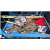 Image 3 : BLUE 2 TIER MOBILE PRODUCT CART WITH ASSORTED TOOLS, MARINE HARDWARE, HEAVY DUTY PULLEY, & MINI