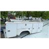 Image 1 : READING CLASSIC 2 WHITE 8 DOOR 132"L X 94"W TRUCK SERVICE BOX WITH HEADACHE RACK, MINI DECK CRANE,