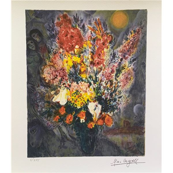 Marc Chagall ORIGINAL BOUQUET Limited Edition Facsimile Signed Giclee