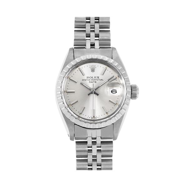 Rolex Ladies Stainless Steel 26MM Engine Turn Date Watch