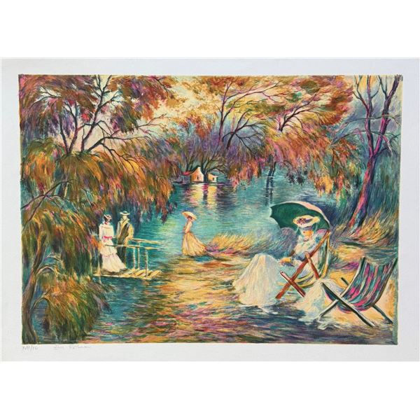 Zina Roitman SUNSET ON THE LAKE Hand Signed Limited Edition Serigraph