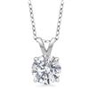 Image 1 : Sterling Silver 1.00ct Lab Diamond Pendant with Chain