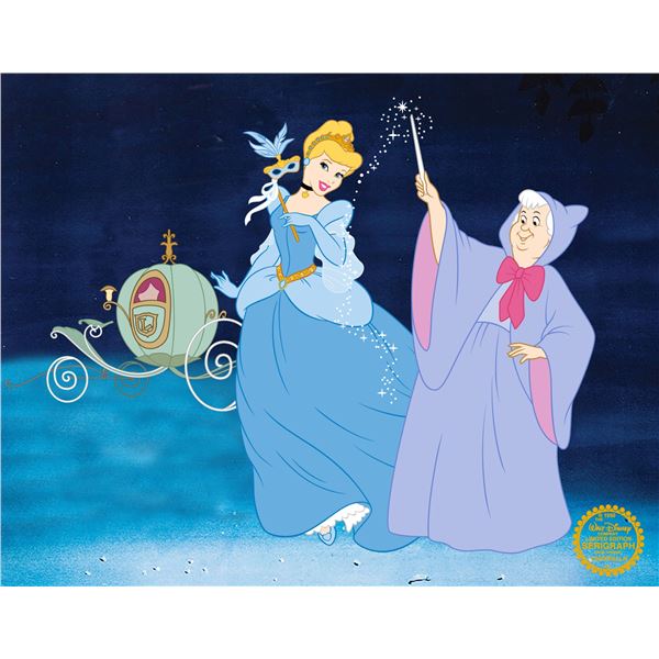 Disney CINDERELLA FAIRY GODMOTHER Sericel Animation Art Serigraph Cel