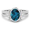 Image 3 : 14KT White Gold 1.9ctw London Blue Topaz and Diamond Ring