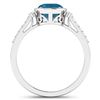 Image 4 : 14KT White Gold 1.9ctw London Blue Topaz and Diamond Ring