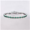 Image 2 : Plated Rhodium 3.24ctw Emerald Bracelet
