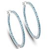 Image 1 : Plated Rhodium 3.60ctw Blue Topaz Earrings