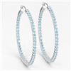 Image 2 : Plated Rhodium 3.60ctw Blue Topaz Earrings