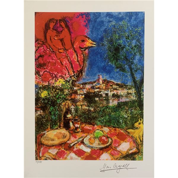 Marc Chagall LOVERS OVER CITY Limited Edition Facsimile Signed Giclee