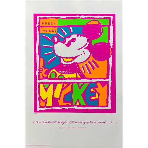 Walt Disney MICKEY MOUSE Limited Edition Serigraph Art Fresh Mouse