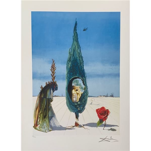 Salvador Dali ENIGMA OF THE ROSE Facsimile Signed & Numbered Giclee