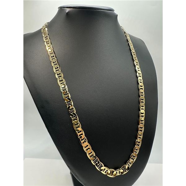 Sharp 29.6 Gram14K Yellow Gold Plate Mariners Chain Link Necklace