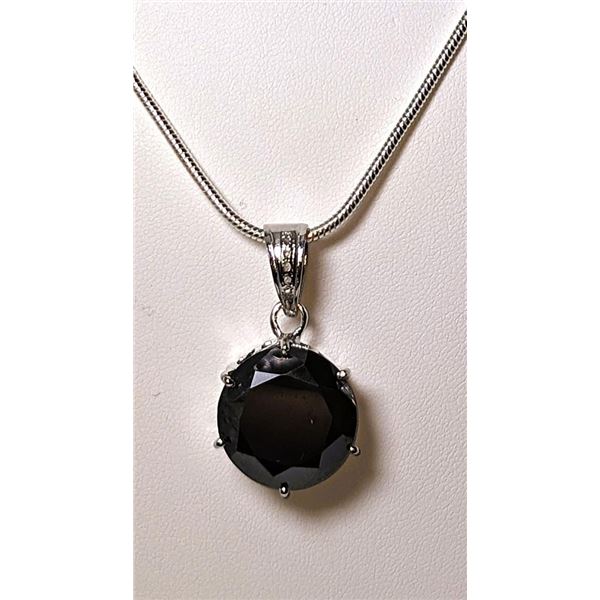 Huge Rare 19.5 Ct Lab Simulated Black Diamond 14 K Gold Plate Pendant