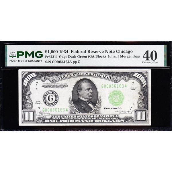1934 $1000 Chicago FRN PMG 40