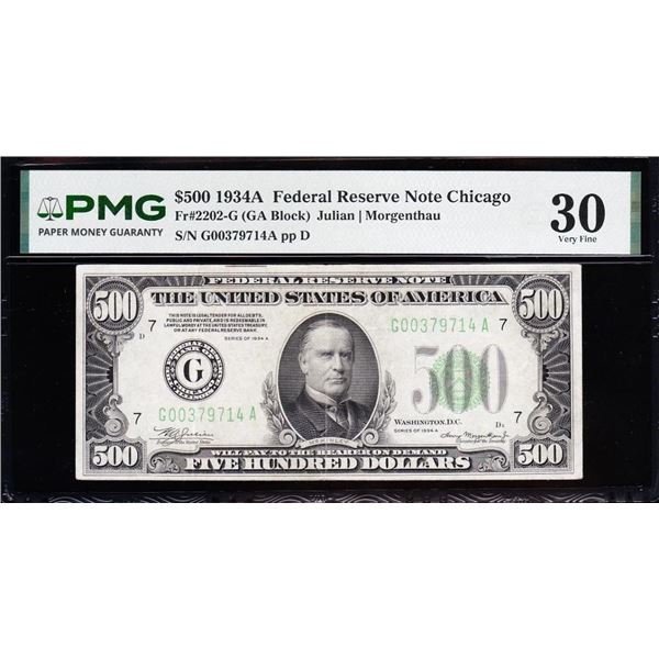 1934A $500 Chicago FRN PMG 30