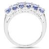 Image 3 : Plated Rhodium 3.16ctw Tanzanite and White Topaz Ring