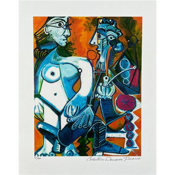 Pablo Picasso MAN WITH NUDE WOMAN Estate Signed Limited Edition Giclee
